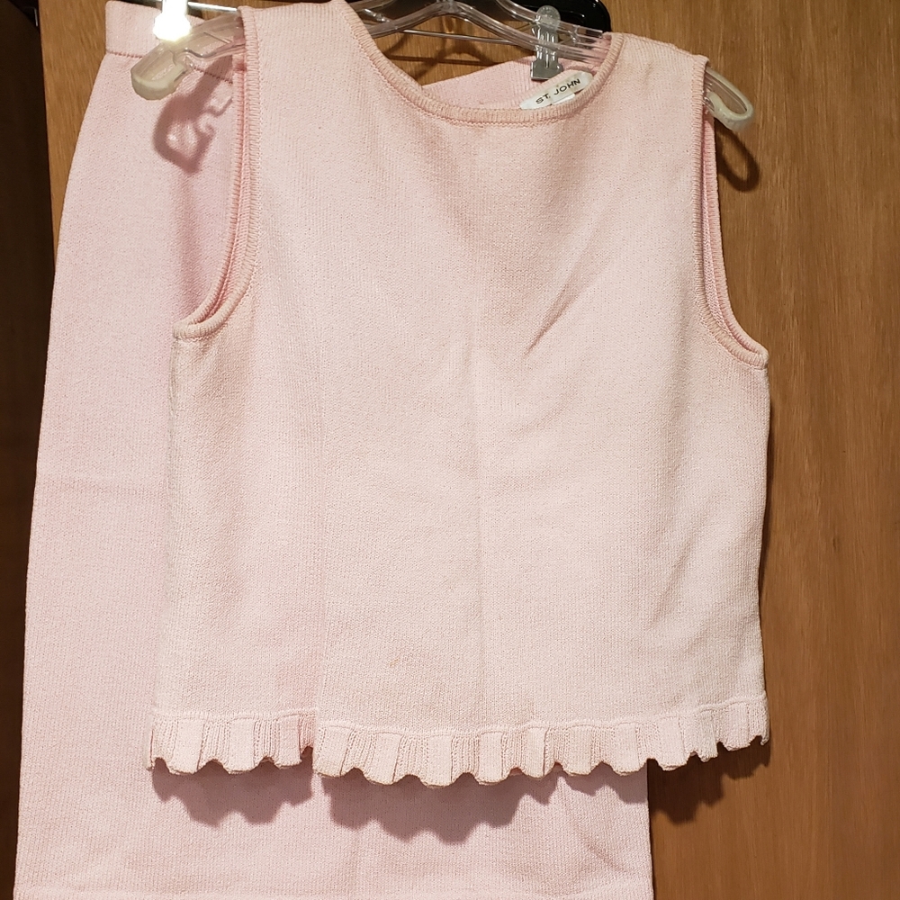 St John pink outfit